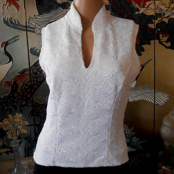 WHBM Cream Colored Top, Size Medium - Picture 1 of 7